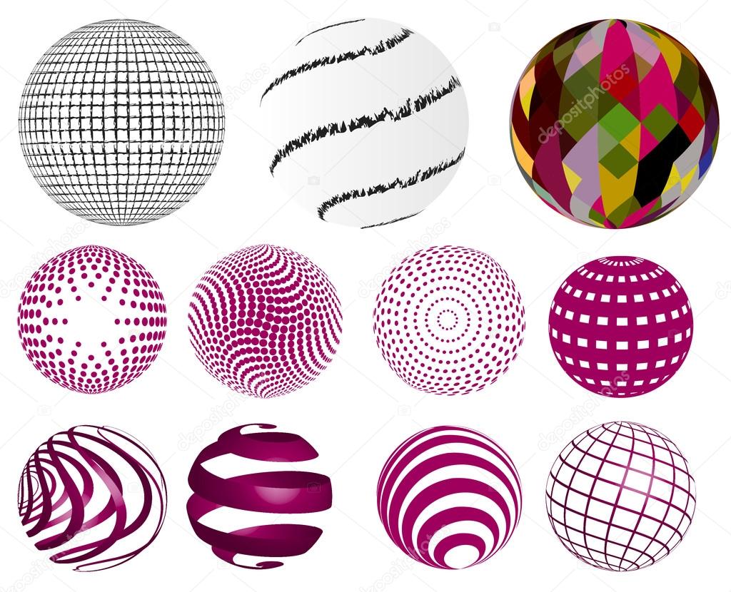 Set of various spheres