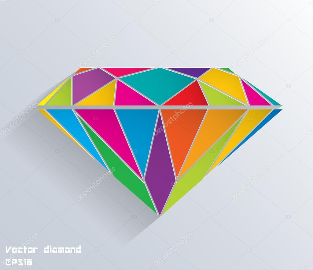 Abstract colored paper diamond shape