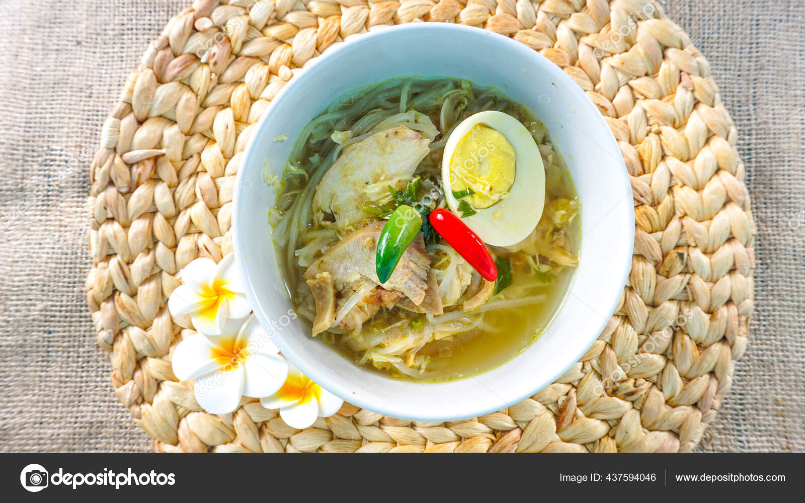 Soto Ayam Chicken Soup Served Vegetables Rice Soto Ayam Chicken Stock Photo Image By C Rizkyama 437594046