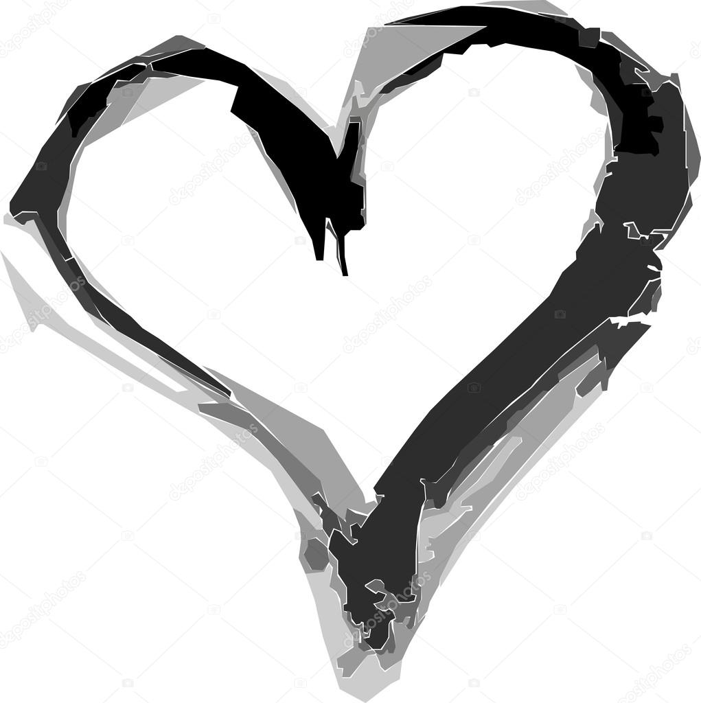 Black and white vector heart Stock Vector Image by ©Alex.Fedotova 67267869