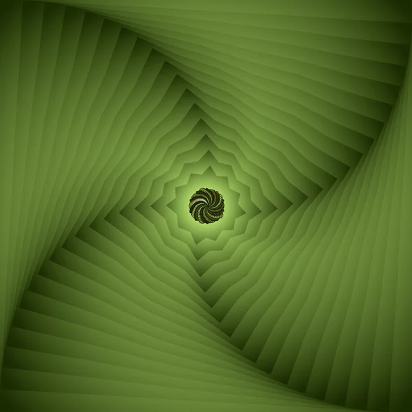 Green shifted spiral square — Stock Vector