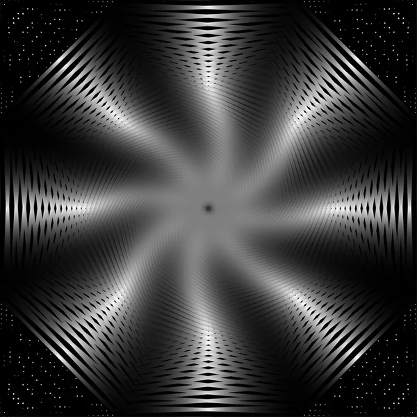 Schwarz und weiß grauen Rotationsmuster Hintergrund — Stockvektor