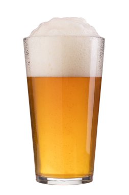 Beyaz üzerine izole edilmiş bir bardak bira.