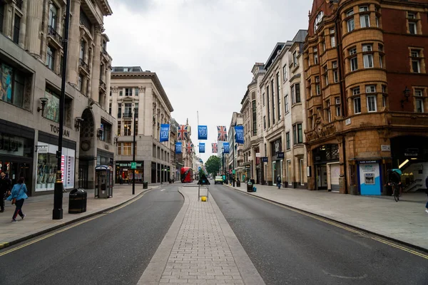London Червня 2020 Empty Regent Street Oxford Circus Lockdown — стокове фото