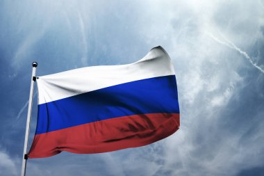 Rusya bayrağı gökyüzüne karşı