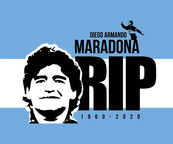 Rip Diego Armando Maradona Vector Argentina — Vector de stock