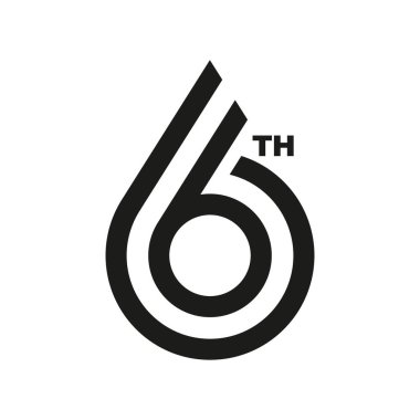 66 Yıl Yıldönümü logo tasarımı, vektör