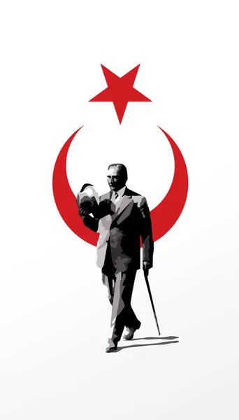 Mustafa Kemal Ataturk Foto Oprichter Van Turkse Republiek Mustafa Kemal — Stockvector