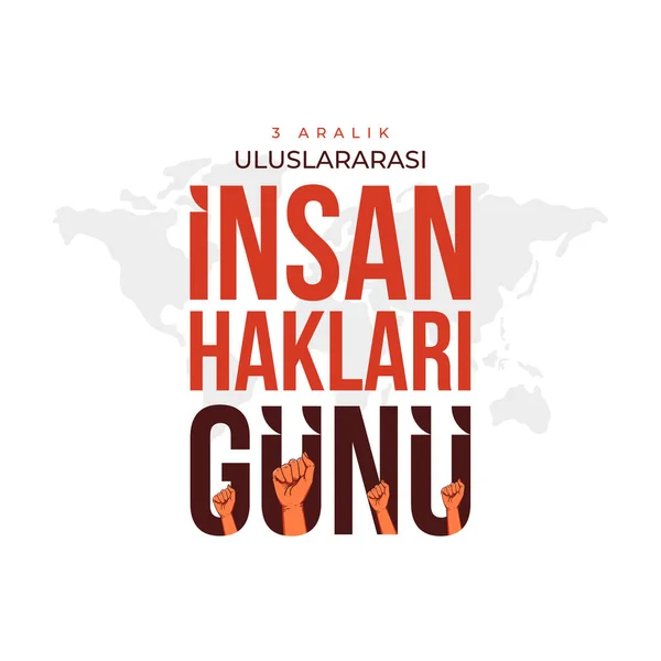Aralik Uluslararasi Insan Haklari Gunu Traducción Diciembre Día Mundial Los — Vector de stock