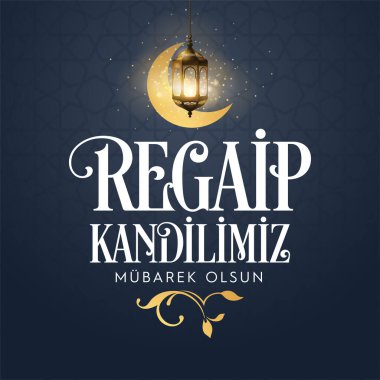 Regaip Kandili. İslami kutsal gece vektörü, Regaib