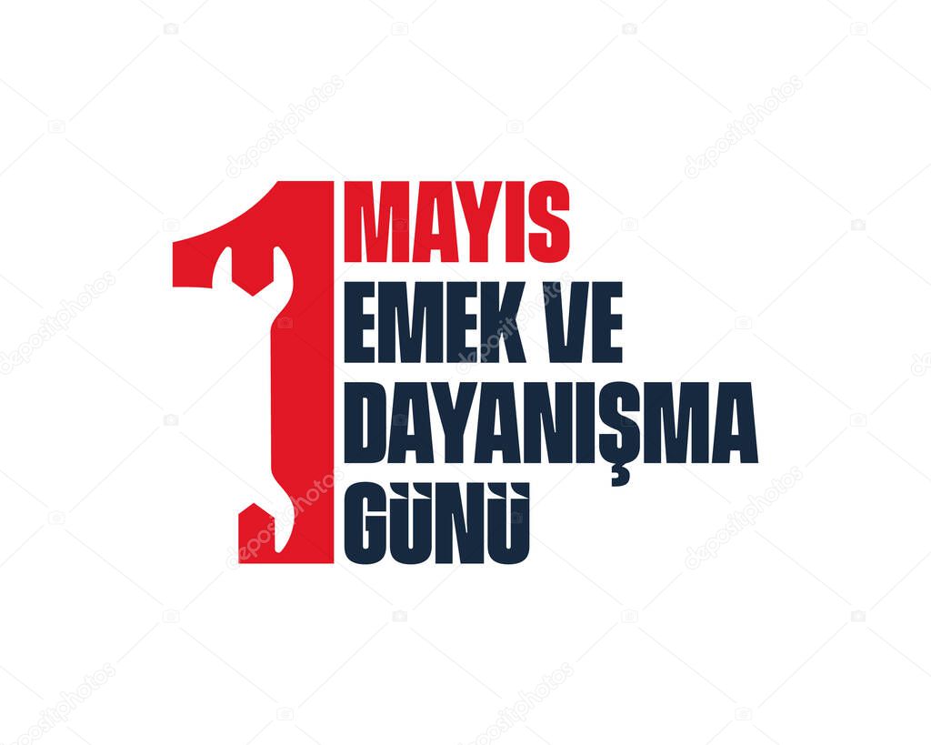 1 Mayis Emek ve Dayanisma Gunu (1th Internationl May Labor Day) typography emblem