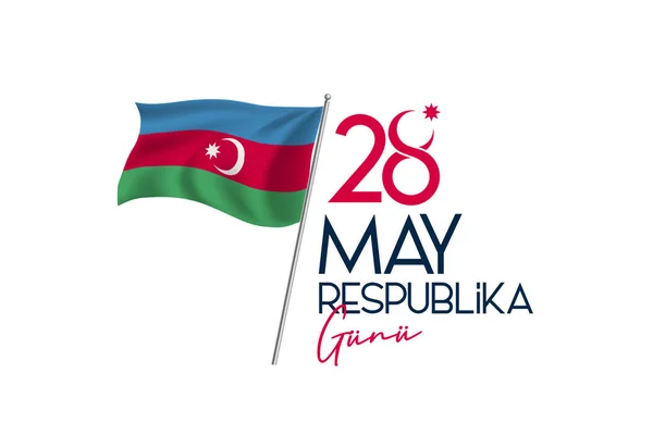 Maggio Respublika Gunu Traduzione Dall Azerbaigian Maggio Festa Della Repubblica — Vettoriale Stock