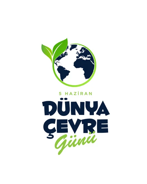 Dunya Cevre Gunu Traducción Día Mundial Del Medio Ambiente — Vector de stock
