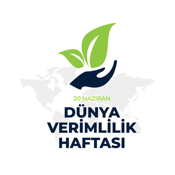 Dunya Verimlilik Haftasi Traducción Semana Mundial Productividad Diseño Vectores — Vector de stock