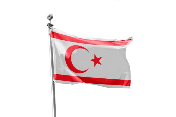 North Cyprus Flag White Background Isaloted — 스톡 사진