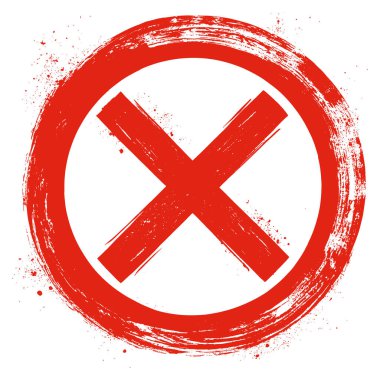 Tasarım kavramları ve şeffaf arkaplanda izole edilmiş sanatsal projeler için dairesel fırça darbesi ile tuhaf kırmızı haç