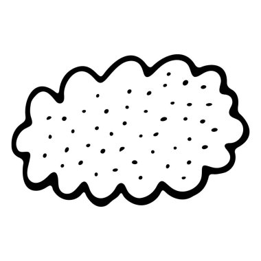 Soyut organik bulut şekli ve dağınık siyah çizgili noktalar. Oyuncu el çizimleri arka planlar, posterler, çıkartmalar ve modern tasarım unsurları için mükemmel..