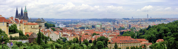 Panorama of Prague, city skyline