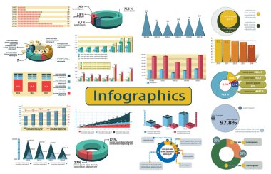 Infographic öğeleri büyük set