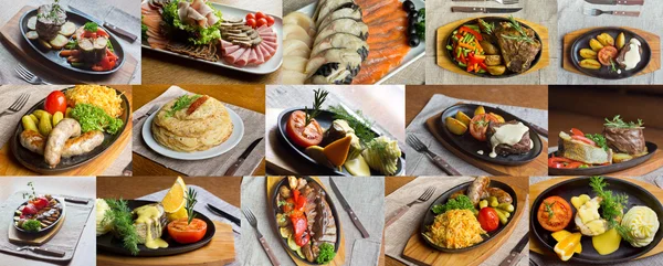 Collage (Set) aus verschiedenen Arten von Restaurant-Menüs — Stockfoto