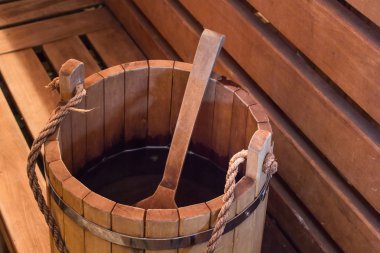 Sıradan bir Fin saunası kahverengi resmi