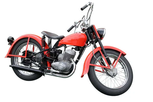 Retro Motorcycle isolated on white background with clipping path — Stock Photo, Image