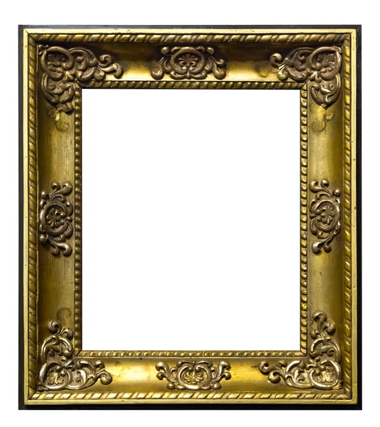 Gouden foto frames. Geïsoleerd op witte achtergrond — Stockfoto