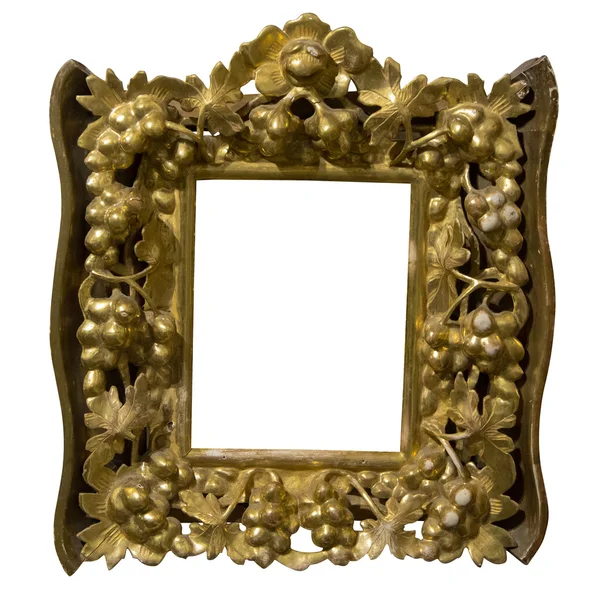 Gouden foto frames. Geïsoleerd op witte achtergrond — Stockfoto