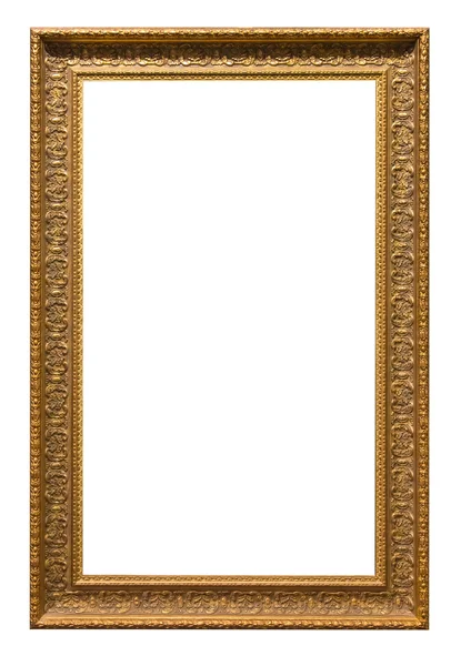 Gouden foto frames. Geïsoleerd op witte achtergrond — Stockfoto