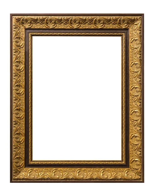 Gouden foto frames. Geïsoleerd op witte achtergrond — Stockfoto