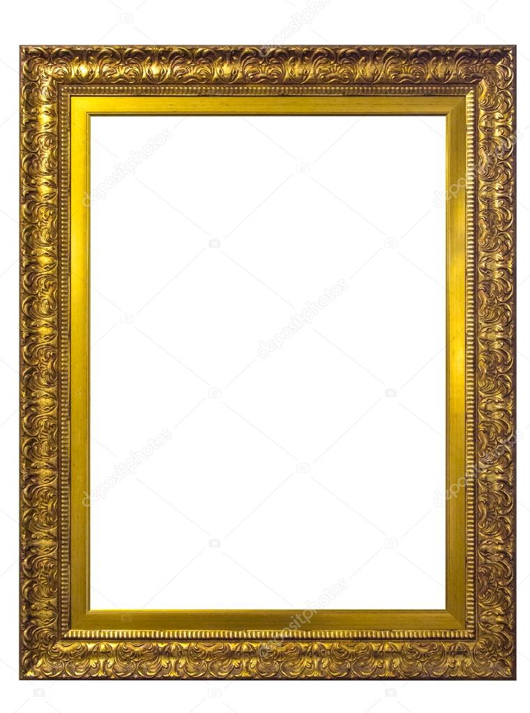 gold picture frames. Isolated over white background