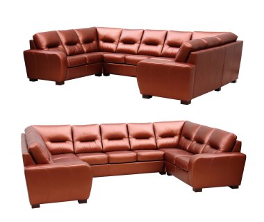 izole kırpma yolu ile beyaz arka plan üzerinde kırmızı koltuk