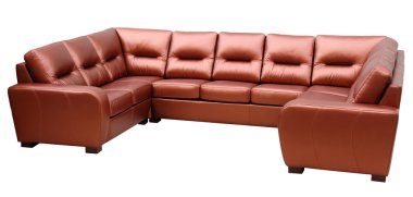 izole kırpma yolu ile beyaz arka plan üzerinde kırmızı koltuk