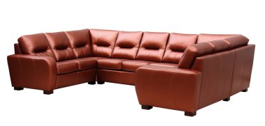 izole kırpma yolu ile beyaz arka plan üzerinde kırmızı koltuk