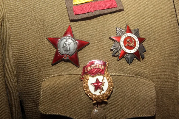 Récompenses soviétiques sur uniforme militaire — Photo