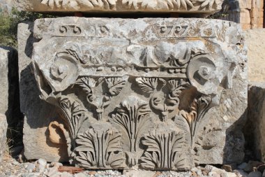 Kesik kaya mezarları Myra, Demre, Türkiye, sahne