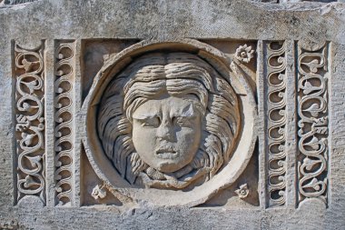 Kesik kaya mezarları Myra, Demre, Türkiye, sahne