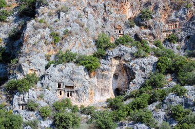 Türkiye demre antik Likya myra kaya mezar kalıntıları