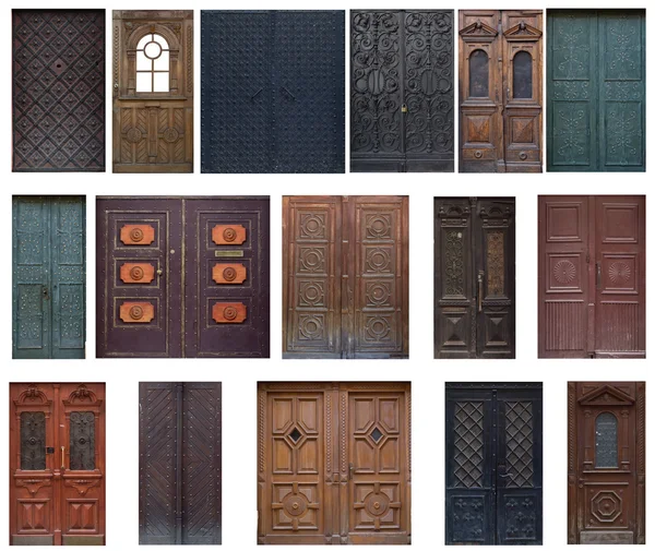 Комплект из 16 старых дверей и ворот из Львова, Украина . — стоковое фото