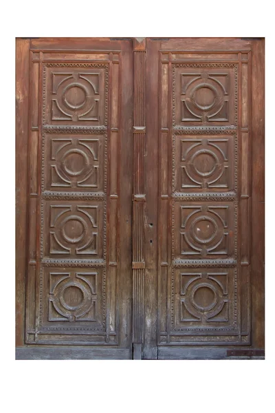 Old wooden door in the streets of Lviv — Stock Photo, Image