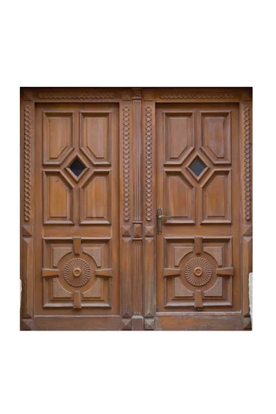 Oude houten deur in de straten van Lviv — Stockfoto