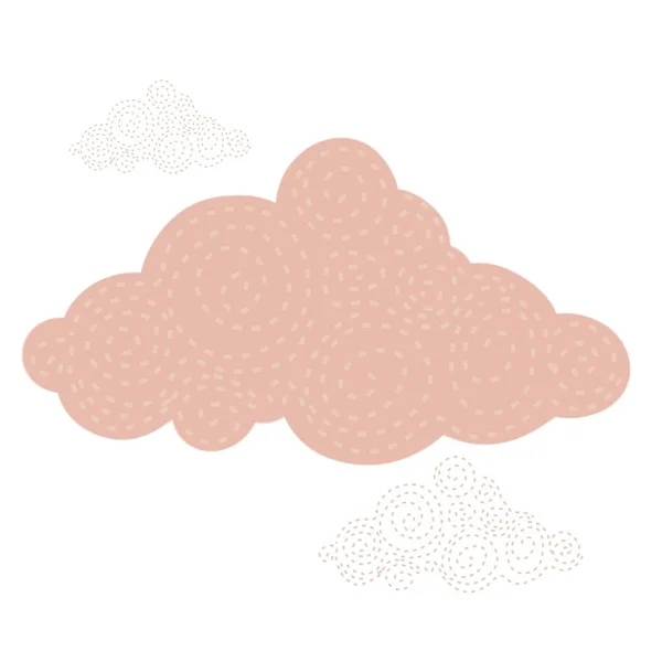 Σύννεφα Τύπου Σκαντί Υπέροχα Στοιχεία Στυλ Σκίτσα Σχέδιο Σκανδιναβικό Στυλ — Φωτογραφία Αρχείου