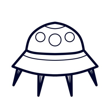 Uzay çizimi. Uzay elementleri Çocuk çizimleri. Çocuklar için çizimler. Çizim illüstrasyonu