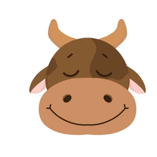 Bull Snuit Van Een Schattige Stier Tekening Van Een Koe — Stockfoto
