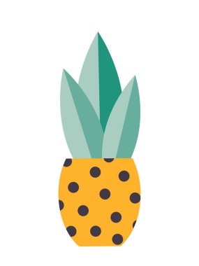 Ot vektör ikonunda yeşil, düz ev bitkisi. Tencere simgeleri. Beyaz arka planda izole edilmiş ev bitkileri. Ulusal Bahçıvanlık Günü. Ev dekoru. Havalı saksılarda bitkiler