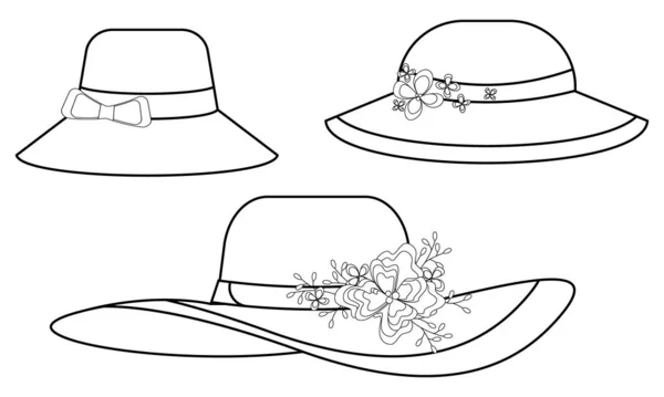 모자의 도안을 묘사하는 배경에 벡터로 — 스톡 벡터