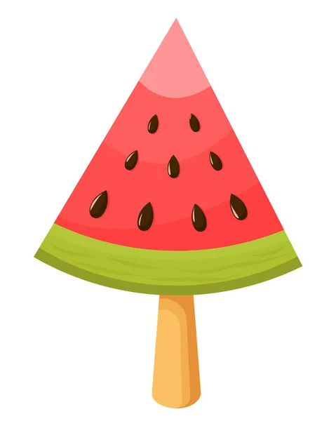 Vector Illustration Watermelon Ice Cream Fruit Berry Ice Cream Summer — Stock Vector