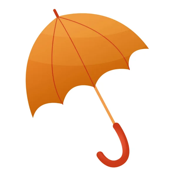 Vektorzeichnung eines orangefarbenen Regenschirms aus dem Regen. Orangefarbener Schirm im flachen Stil isoliert auf weißem Hintergrund. Herbstthema — Stockvektor
