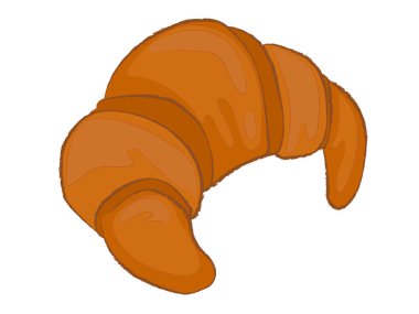 Kruvasan yassı simgesi. Kahve koleksiyonundan basit bir renk. Web tasarımı, şablonlar, bilgi grafikleri ve daha fazlası için yaratıcı kruvasan simgesi