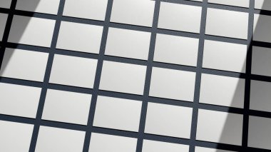 Dokulu bir yüzey üzerinde yinelenen desenler halinde sıralanmış yatay kart dizilerini gösteren geniş bir düz çizgi. Arkaplan temaları, ürün sunumları veya editoryal düzenler için uygundur.